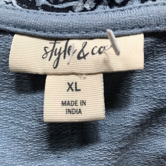 *SOLD* Style & Co. SS V-Neck Top, Blue, Sz XL - Picture 8 of 10